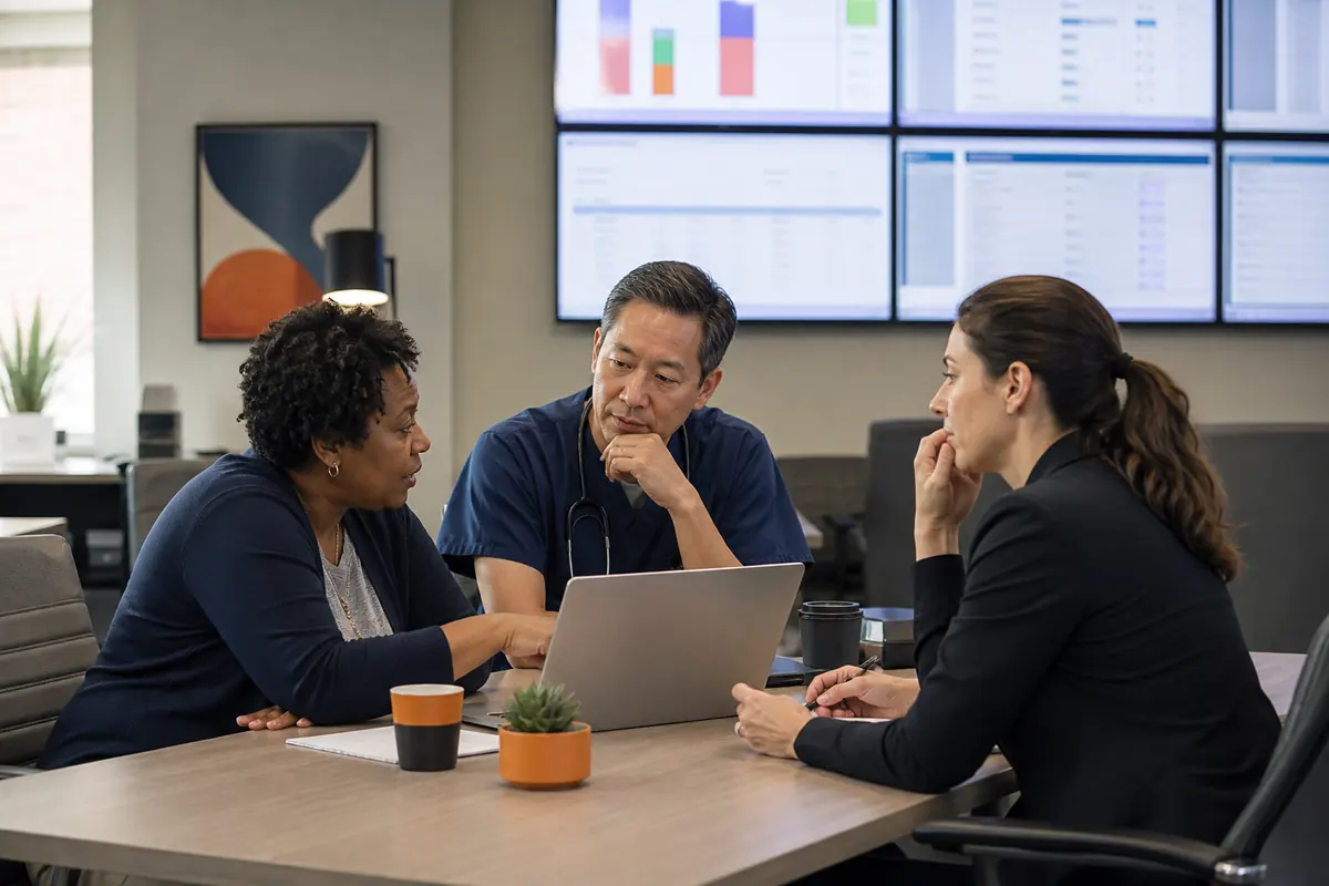 Medical practice team planning a medical billing company transition