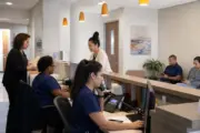 Medical front desk team verifying insurance and authorization information