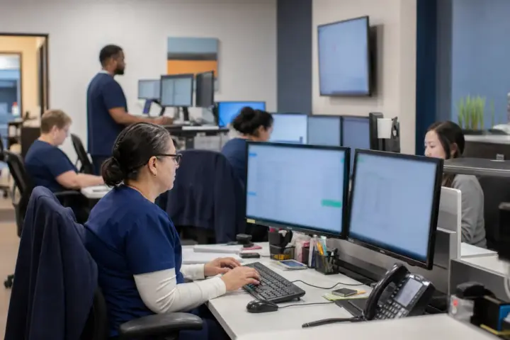 Medical billing team using modern software workflows in 2026
