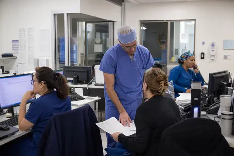 Anesthesiology practice staff managing patient and billing workflows