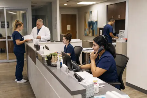 Urology practice staff managing patient and billing workflows